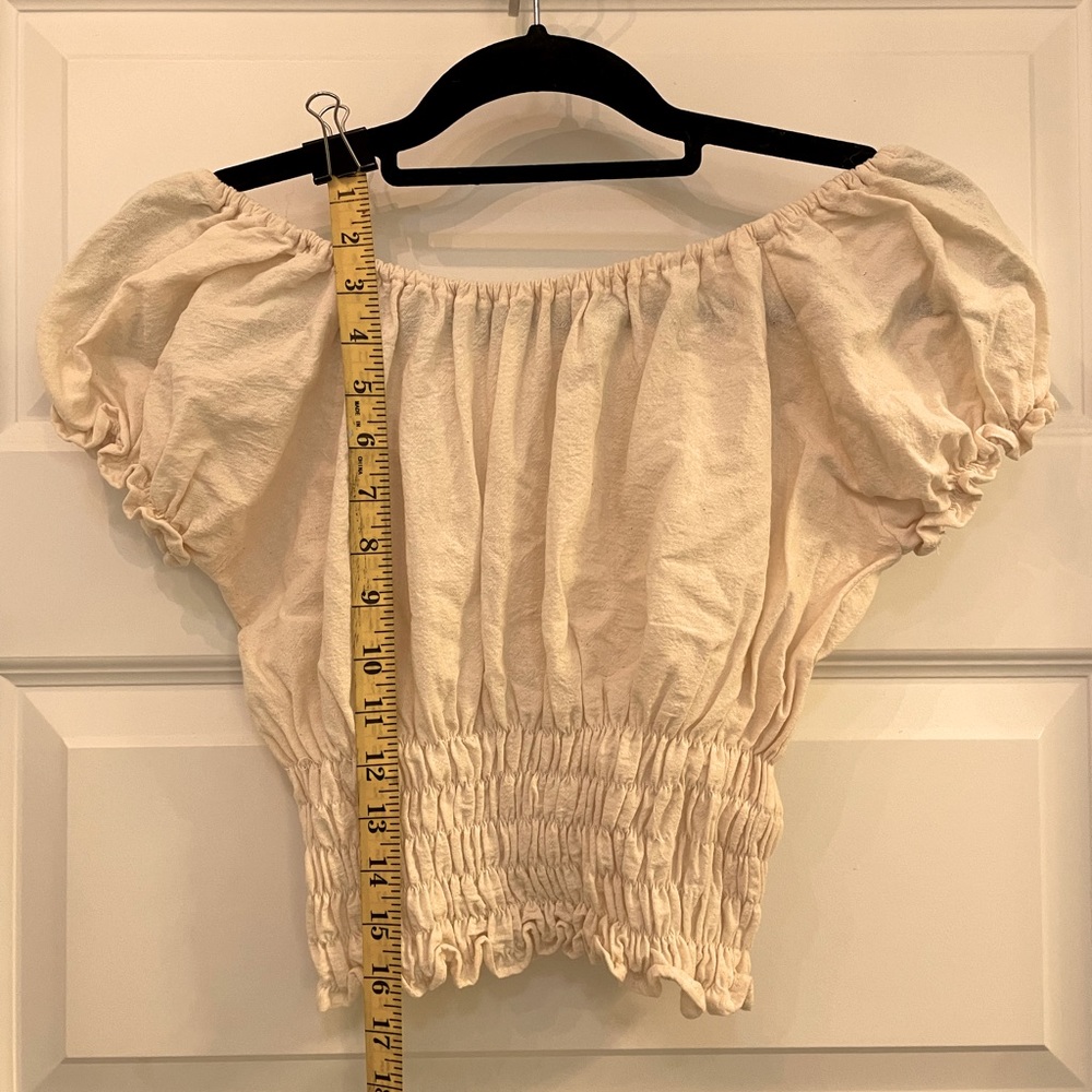 Off shoulder crop top natural/cream no tags
